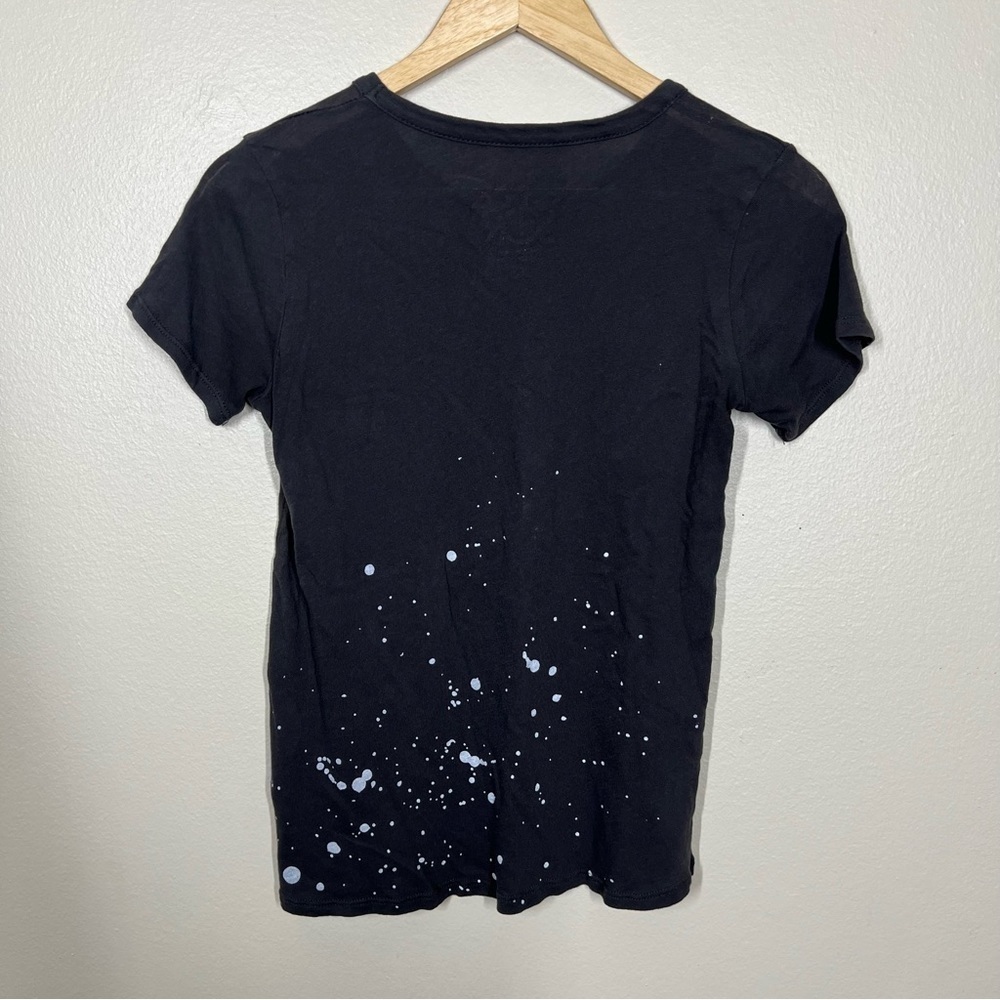 Chaser Womens Bon Jovi Graphic Burnout Paint Splatter Short Sleeve Tee Shirt - Picture 5 of 7